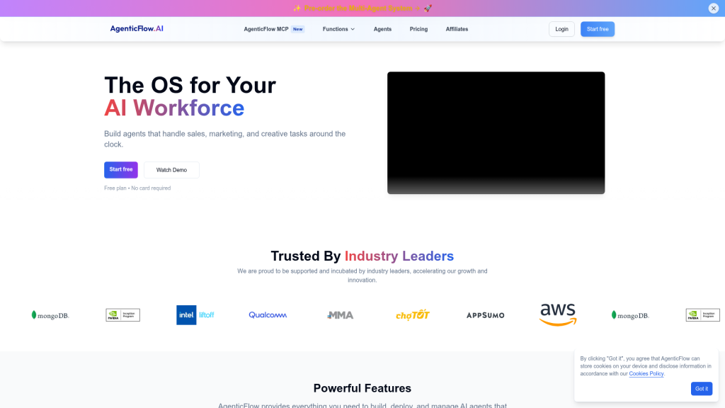 AgenticFlow website screenshot