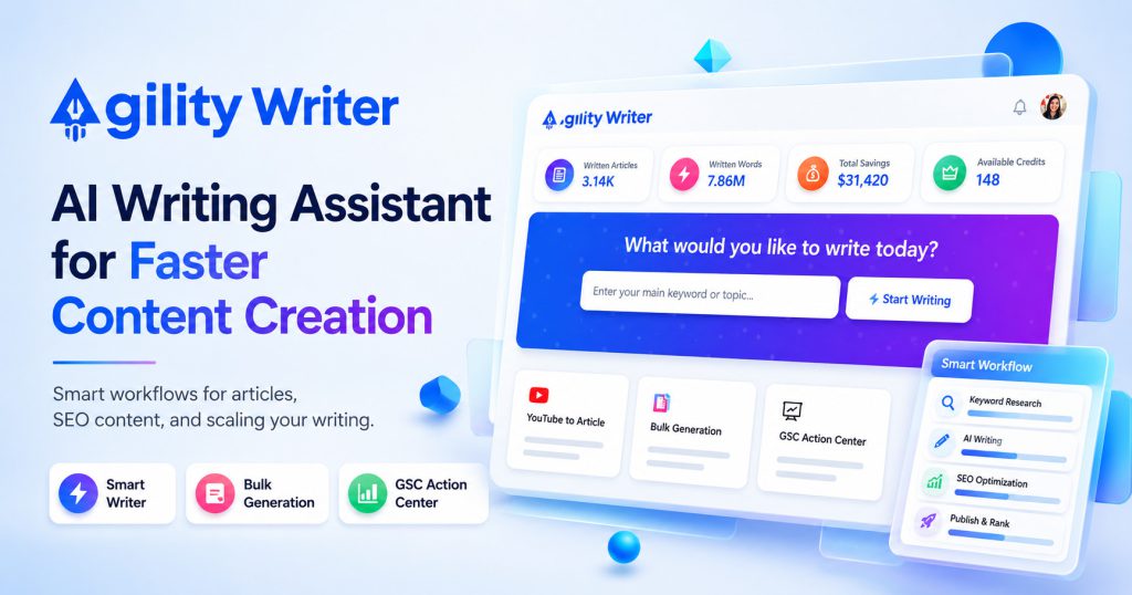 Agility Writer website screenshot