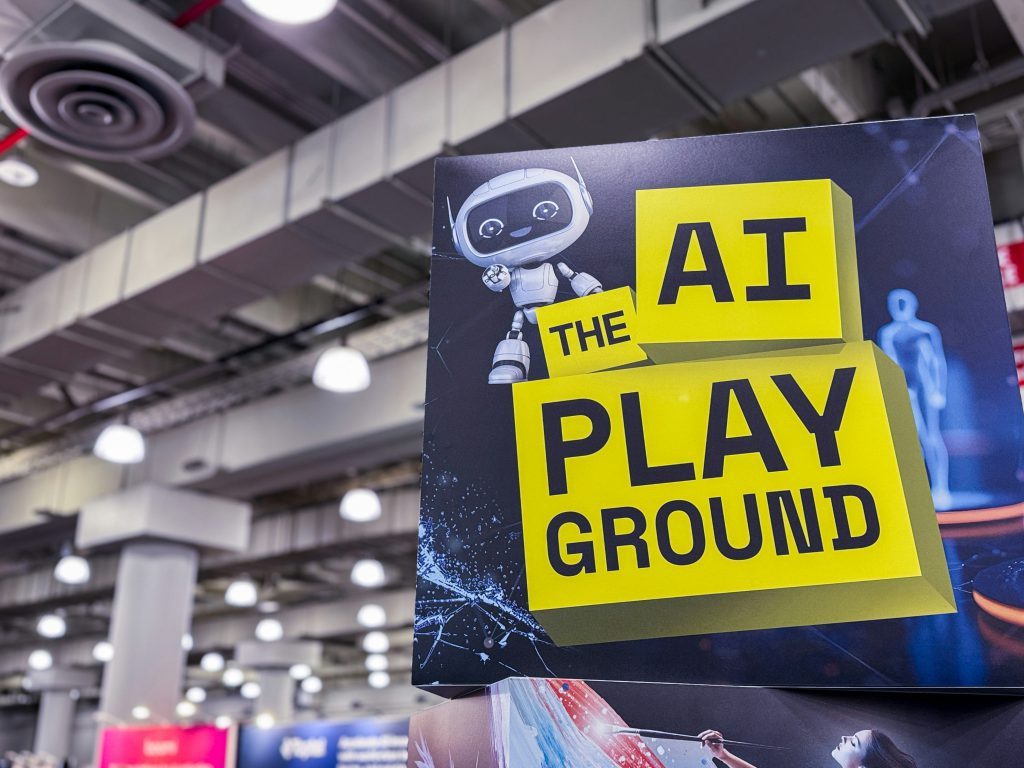 The AI Playground sign in an official photograph from a previous AI Summit New York edition