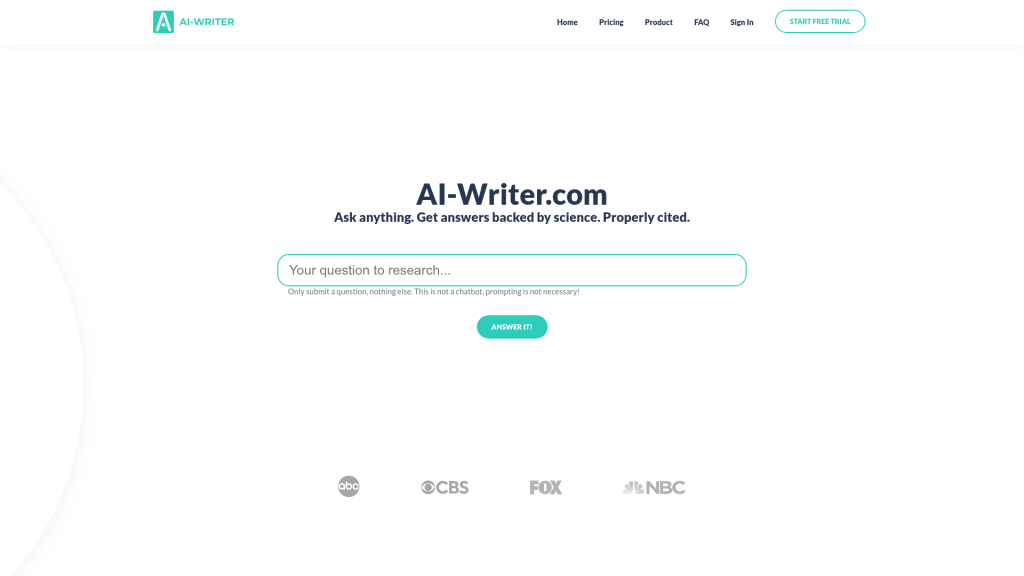 AI-Writer website screenshot
