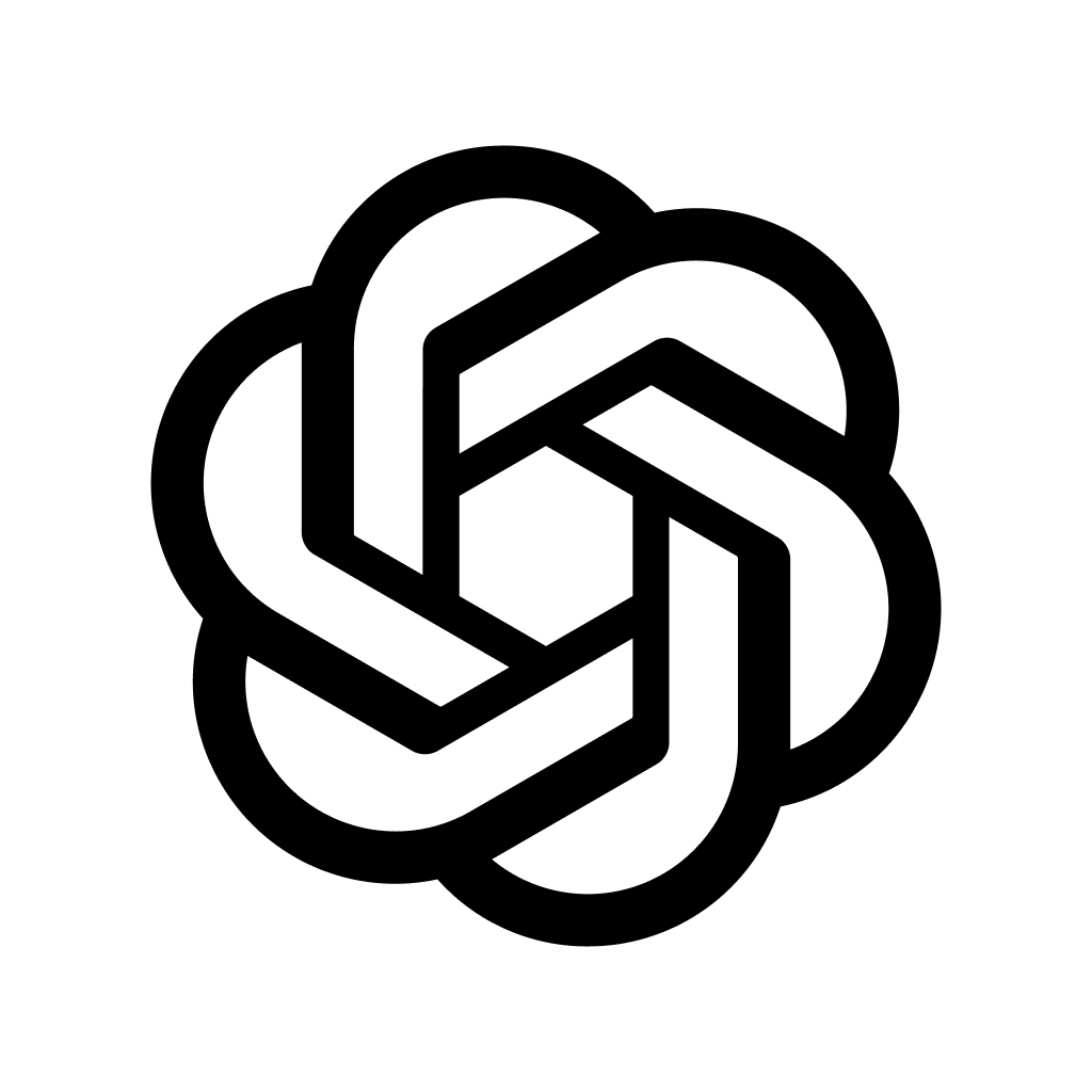 Official ChatGPT app icon: black OpenAI knot on a white background