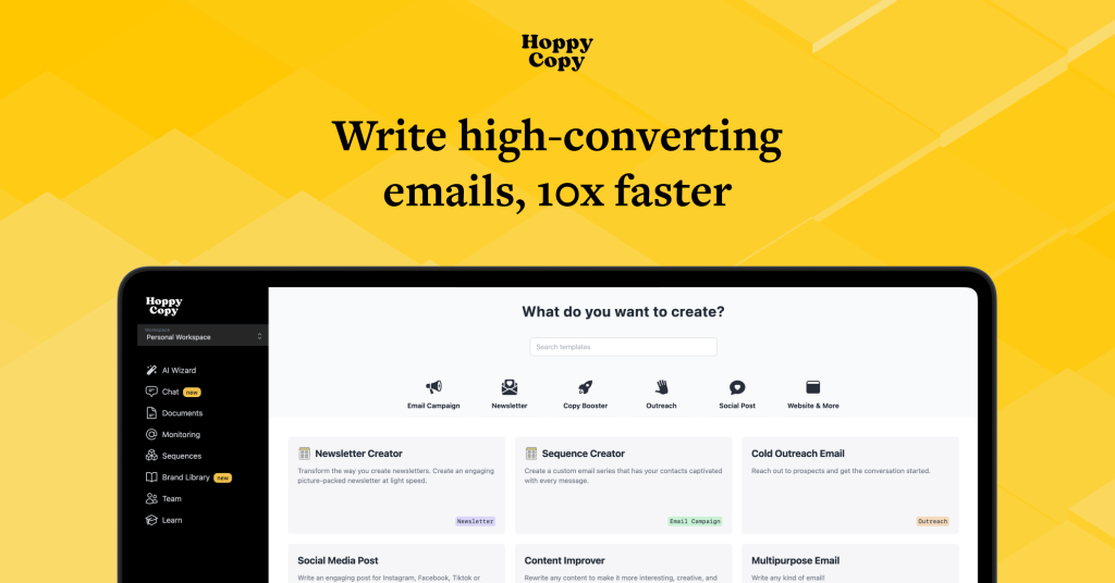 Hoppy Copy website screenshot