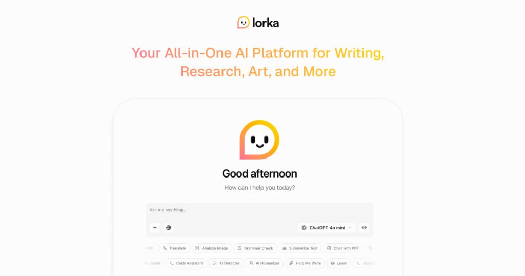 Lorka AI website screenshot