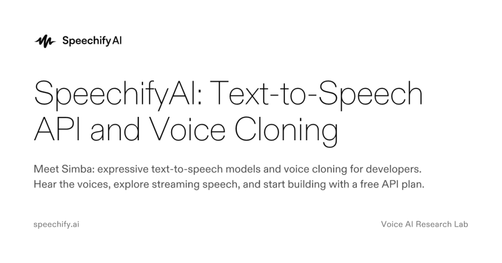 SpeechifyAI website screenshot