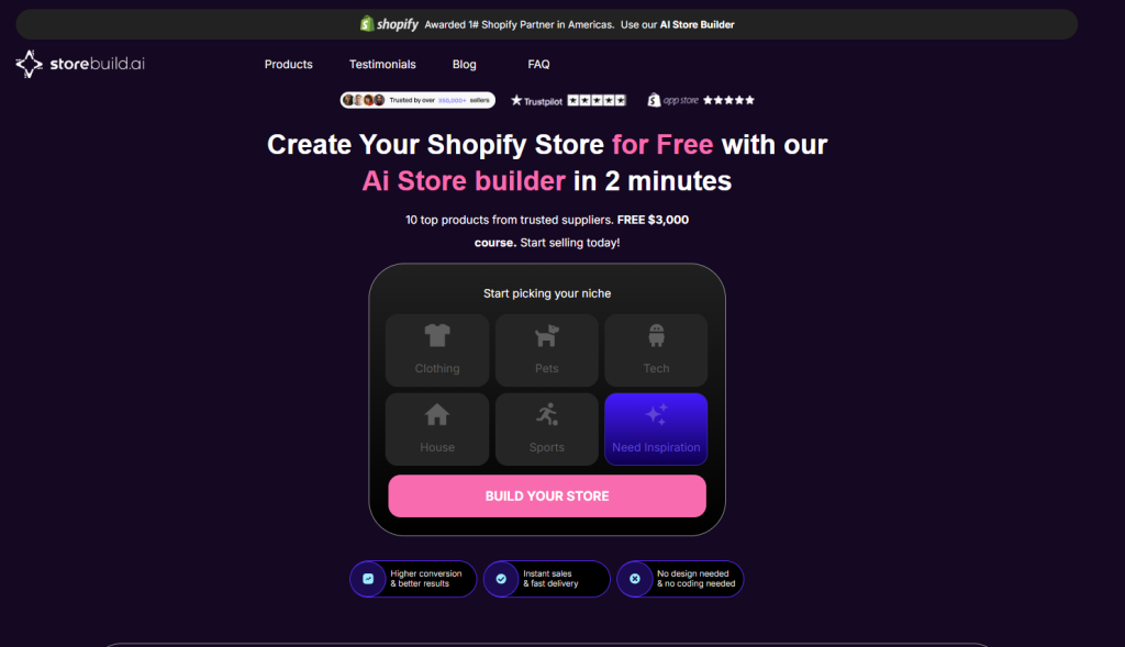 Storebuild.ai website screenshot