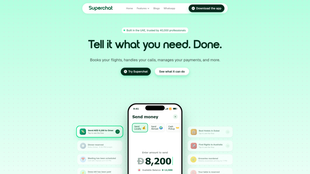 Superchat website screenshot