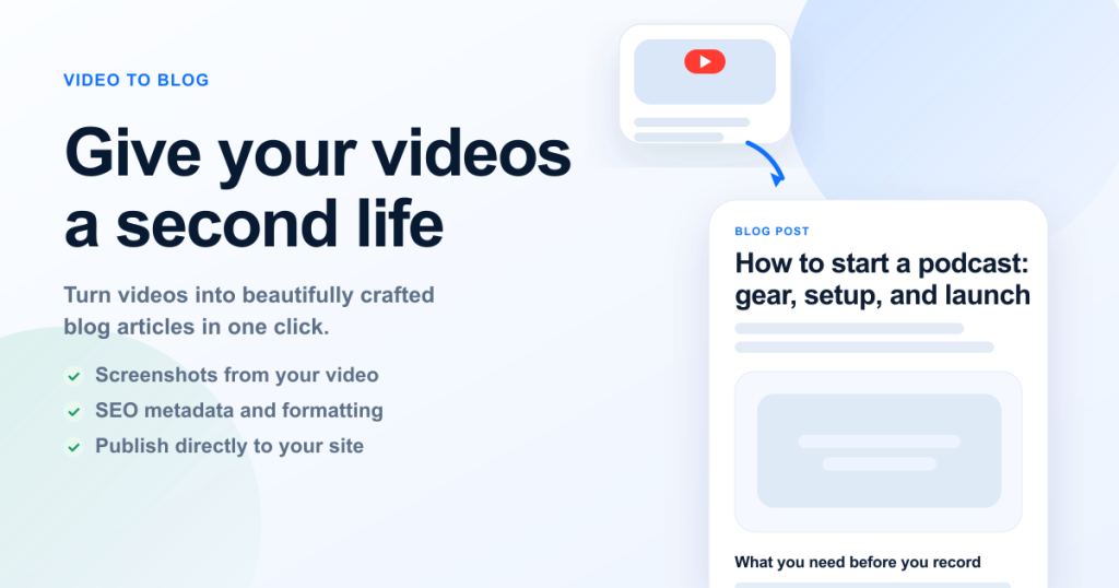 Video To Blog website screenshot