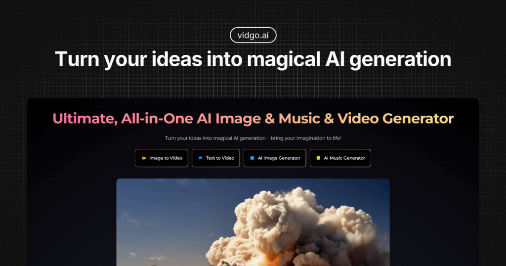 Vidgo AI website screenshot