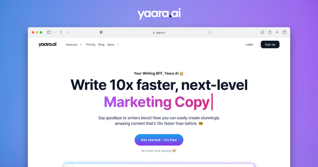 Yaara website screenshot